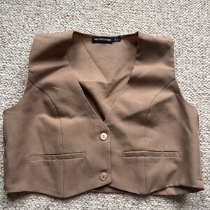PrettyLittleThing Women's Tan Cropped Vest
